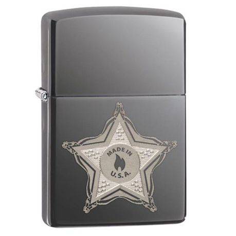 Zippo - Skull Badge Black Ice