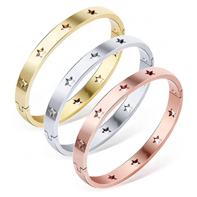 Diva five-pointed star hollow buckle bracelet