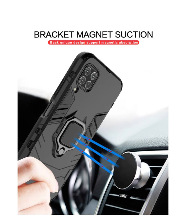 CellTime Huawei Nova Y60 Shockproof Black Panther Magnetic Ring Stand Cover