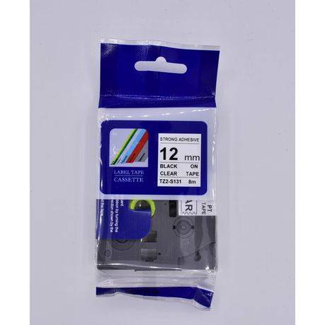 TZ-231 Label Tape Cartridge 12mm-Laminated Black On White-Pack Of 4