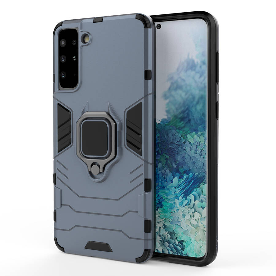 CellTime Galaxy S21 Plus Shockproof Black Panther Magnetic Ring Stand Cover