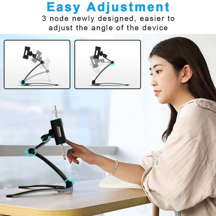 Lazy Mount Adjustable Aluminium Multi-Angle Foldable Tablet Stand