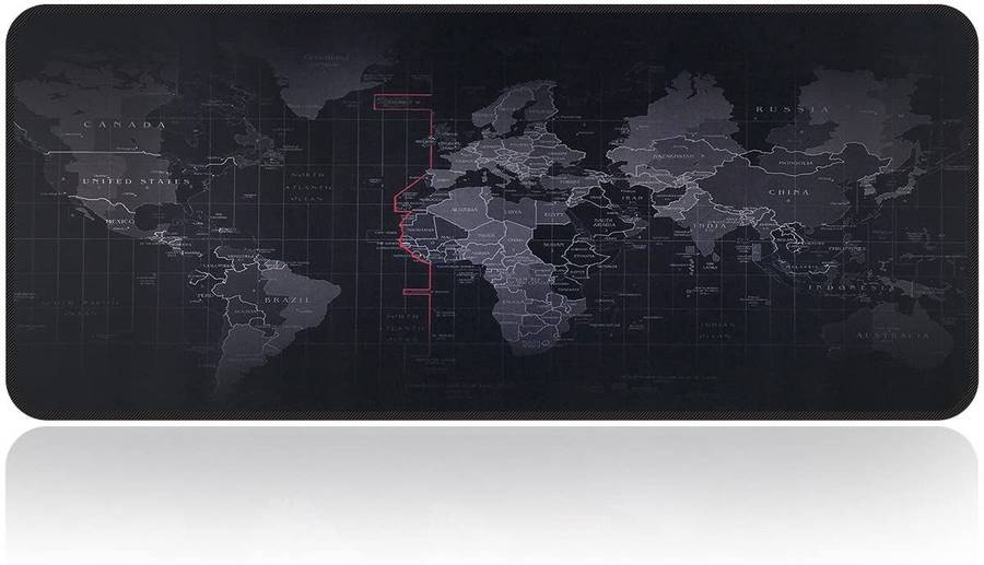 CellTime World Map Mouse Pad Desk Mat Large - Non Slip (40cm x 90cm)