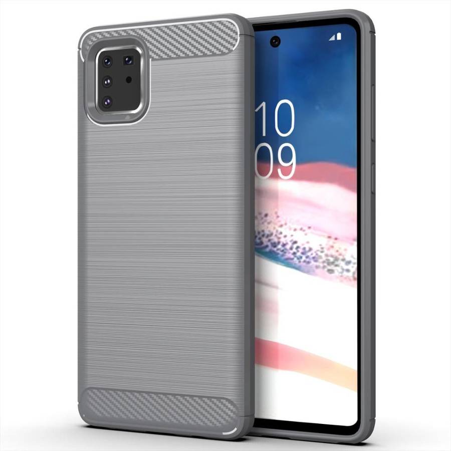 CellTime Galaxy Note 10 Lite Shockproof Carbon Fiber Design Cover - Grey