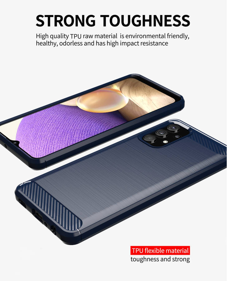 CellTime Galaxy A32 LTE/4G Shockproof Carbon Fiber Design Cover