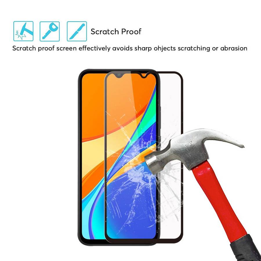 CellTime Full Tempered Glass Screen Guard for Xiaomi Redmi 9A