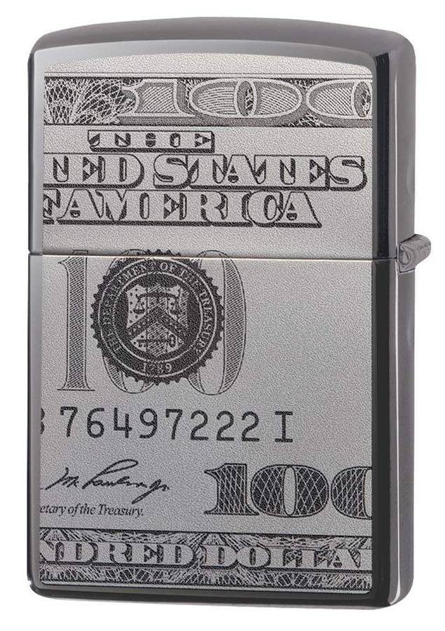 Zippo Lighter - Currency Design $100
