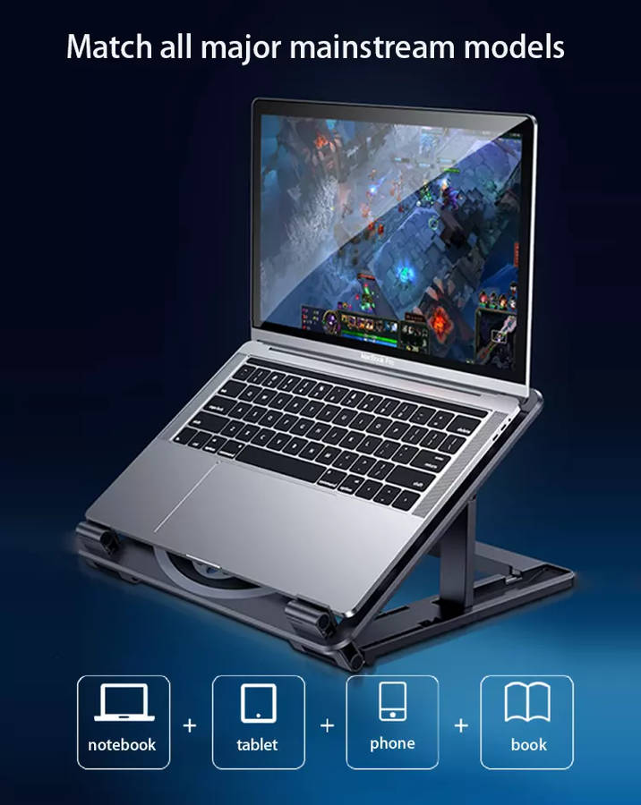 Ergonomic Adjustable Cooling Laptop /Tablet Gaming Stand with Fans