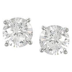 Sterling Silver Diamond Simulant Studs