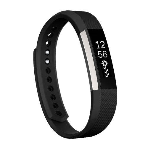 For Fitbit Alta Watch Oblique Texture Silicone Watchband Large Size Length: about 22cm(Black)