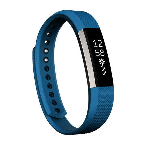 For Fitbit Alta Watch Oblique Texture Silicone Watchband Large Size Length: about 22cm(Blue)