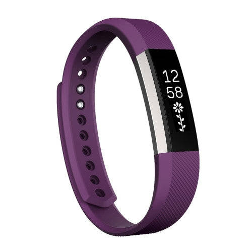 For Fitbit Alta Watch Oblique Texture Silicone Watchband Large Size Length: about 22cm(Purple)