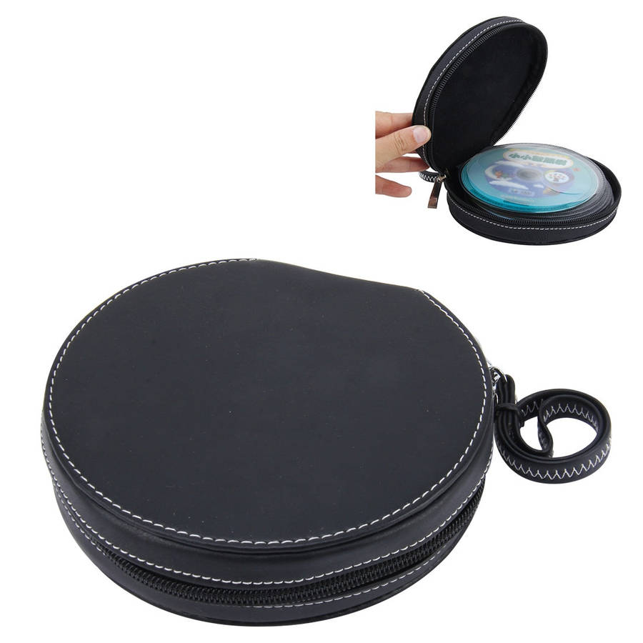 20 CD Disc Storage Case Leather Bag Heavy Duty CD/ DVD Wallet for Car Home Office and Travel(Black)