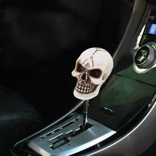 Universal Skull Head Shape ABS Manual or Automatic Gear Shift Knob Compatible with Three Rubber C...