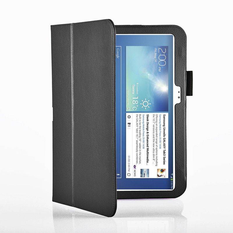 Leather Stand Cover Case For Samsung Galaxy Tab 3 10.1 P5200 / P5210 - dark-blue
