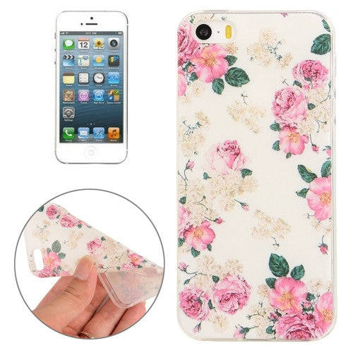 iPhone 5 Case, iPhone 5S Case, iPhone SE Case, Flowers Pattern TPU Protective Case