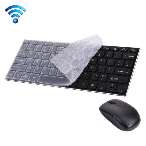 JK-903 2.4GHz Wireless 78 Keys Mini Keyboard with Keyboard Cover + Wireless Optical Mouse with Em...