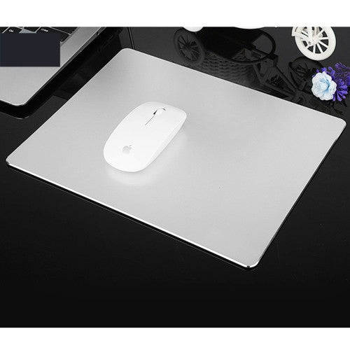 Slim Anti-Slip Aluminium Alloy Mouse Pad Mat Size: 240 x 170 x 4 mm(Silver)