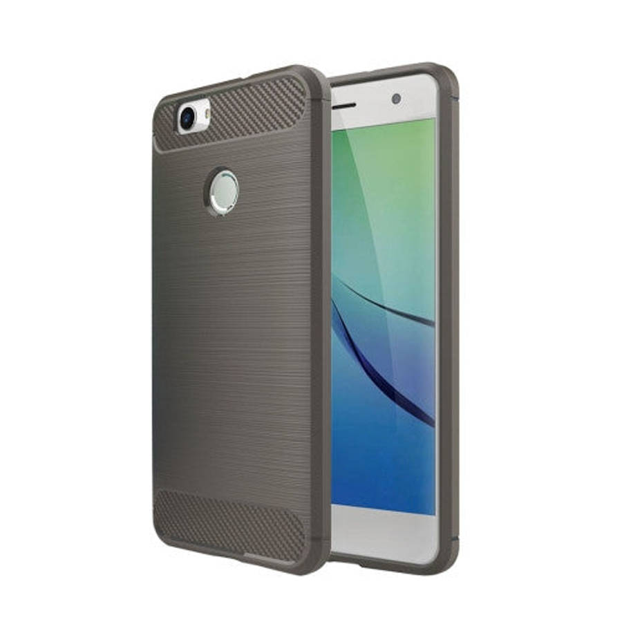 For Huawei nova Brushed Texture Carbon Fiber TPU Rugged Armor Protective Case (Grey)