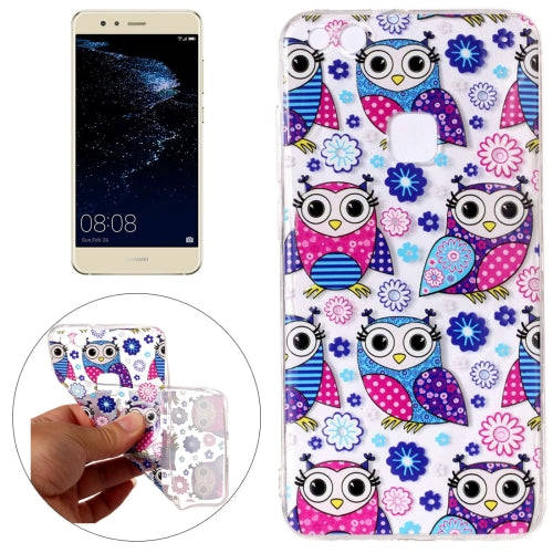Huawei P10 Lite Flower Owls Pattern Embossment TPU Protective Back Cover Case