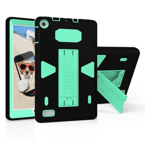 For Amazon Kindle Fire 7 (2017) PC+Silicone Shockproof Protective Back Cover Case With Holder (Gr...