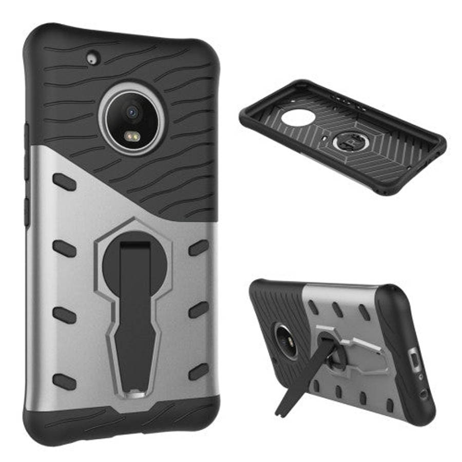 For Motorola Moto G5 Plus Shock-Resistant 360 Degree Spin Tough Armor TPU+PC Combination Case wit...