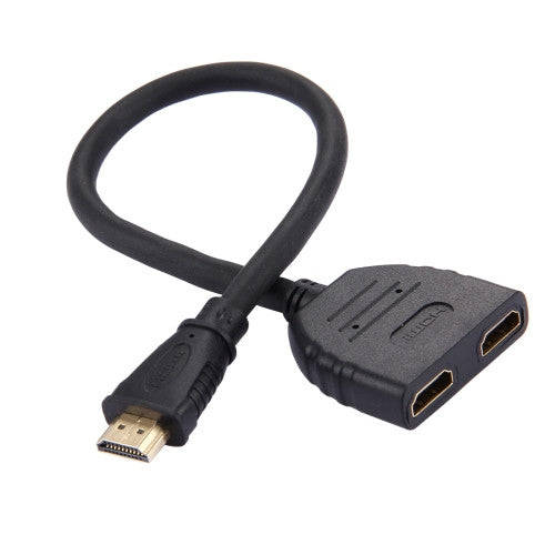 30cm HDMI Male to Dual HDMI Female 1.4 Version Cable Connector Adapter