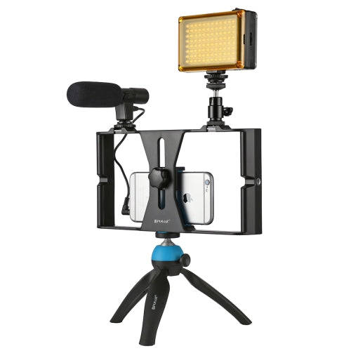PULUZ Smartphone Video Rig + LED Studio Light + Video Shotgun Microphone + Mini Tripod Mount Kits...