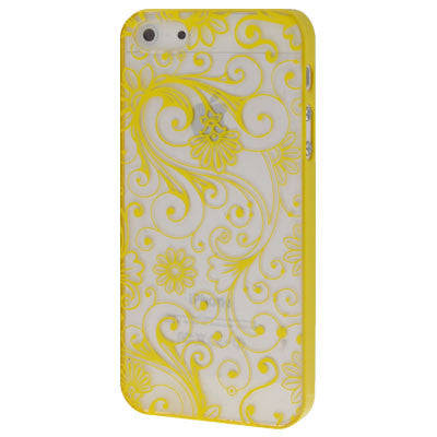 Fluorescence Effect Transparent Fashion Pattern Plastic Case for iPhone 5 & 5s & SE (Yellow)