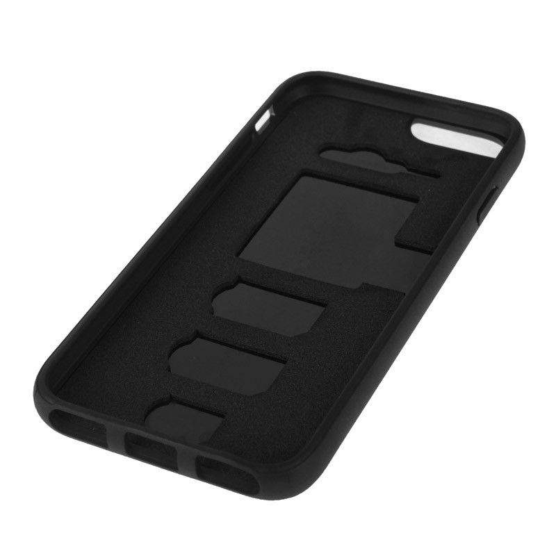 Dual SIM Card Adapter with a Back Case Cover for iPhone 6 (Black)