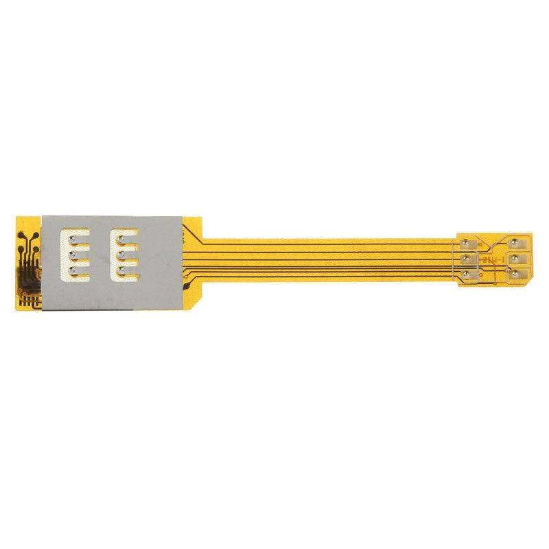 Dual SIM Card Adapter with a Back Case Cover for iPhone 6 (Black)