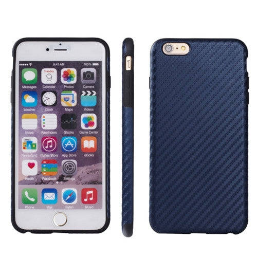 Carbon Fiber Texture TPU Case for iPhone 6 & 6S(Dark Blue)