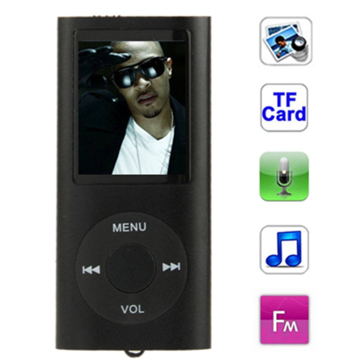 1.8 inch TFT Screen Metal MP4 Player with TF Card Slot Support Recorder FM Radio E-Book and Calen...