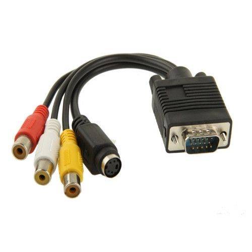 VGA to S-Video AV RCA TV Converter Cable Adapter with 2 Audio cable