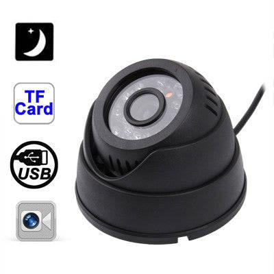 USB Motion Detection Night Vision Home Security DVR Dome Camera with TF Card Slot Support Loop Re...