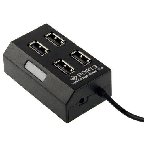 High Speed 4 Ports USB 2.0 HUB Plug and Play  (Black)