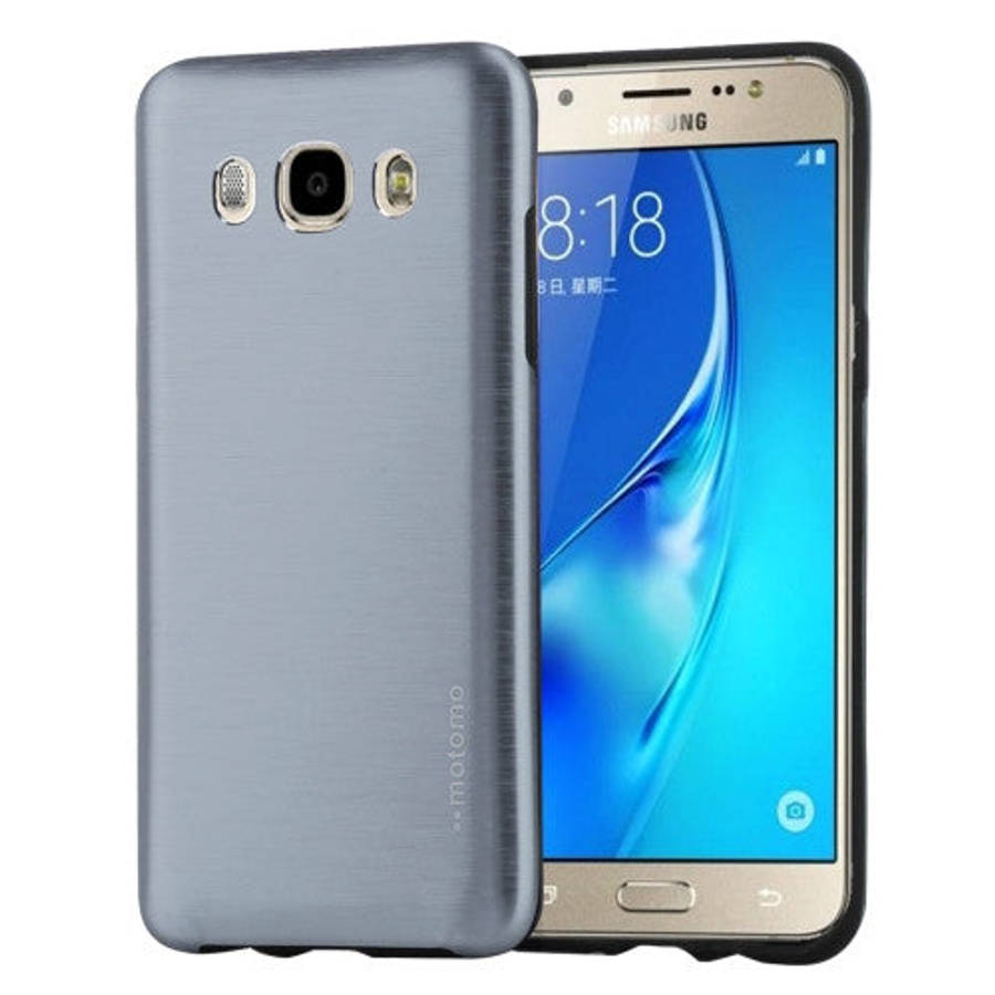 MOTOMO for Samsung Galaxy J5 (2016) / J510 Brushed Texture Metal + TPU Protective Case(Dark Blue)