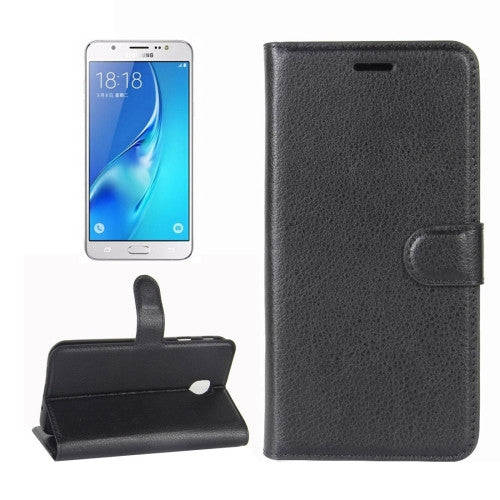 For Samsung Galaxy J7 (2017) / J7 Pro Litchi Texture Horizontal Flip Leather Case with Holder & C...
