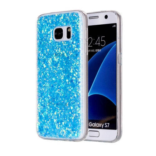 For Samsung Galaxy S7 / G930 Glitter Powder Soft TPU Protective Case (Blue)