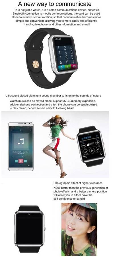 KB08 Smart Watch (Black)