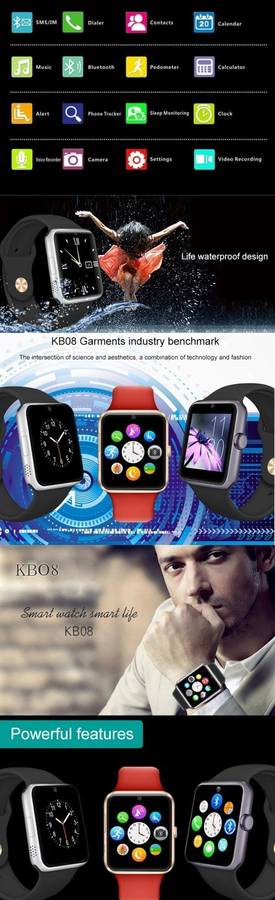 KB08 Smart Watch (Black)