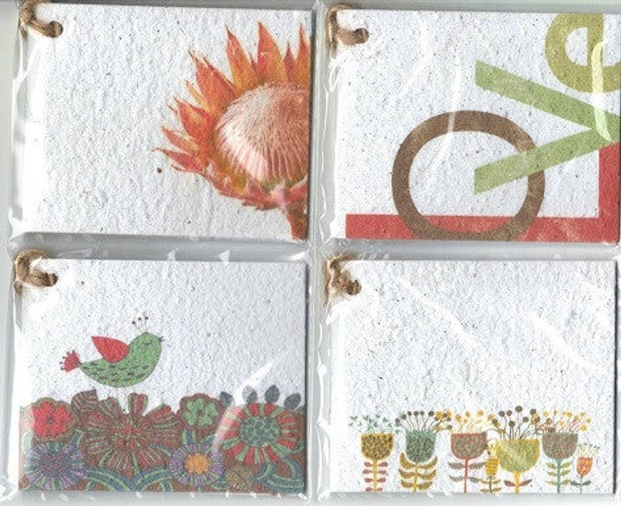 Growing Paper - Gift Tag Pack - 4 Gift Tags - Pack Six - Mixed Herbs