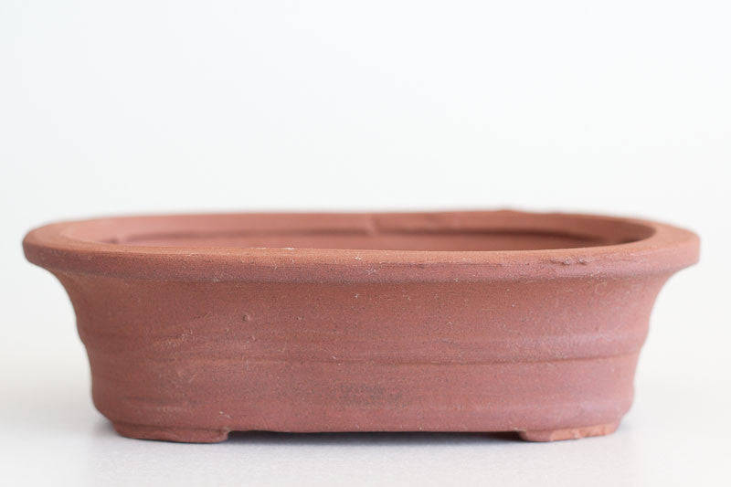 Unglazed 15cm x 12cm x 4.5cm Rectangular Oval Bonsai Container / Pot