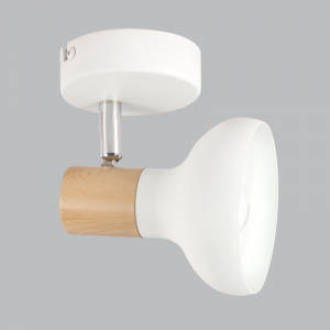 White Wood & Chrome Spotlight Indoor