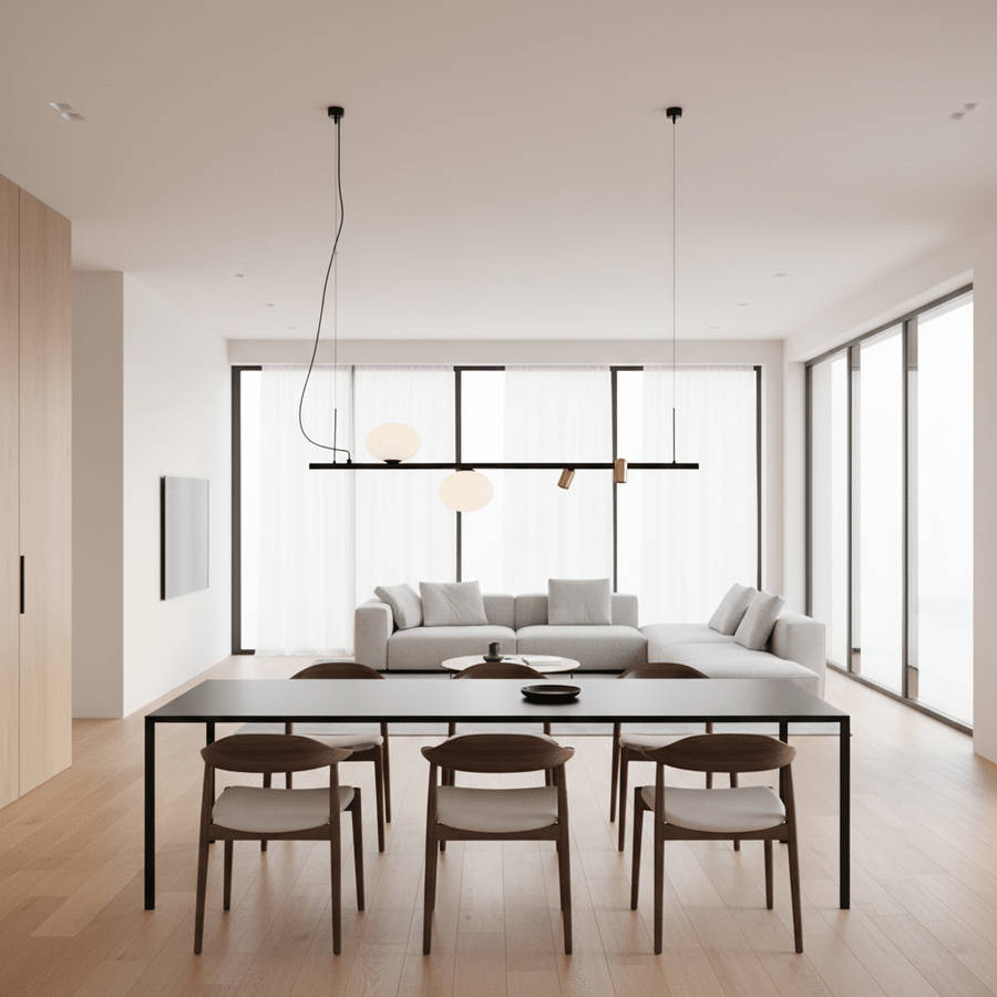 Asta Black Linear Pendant Light