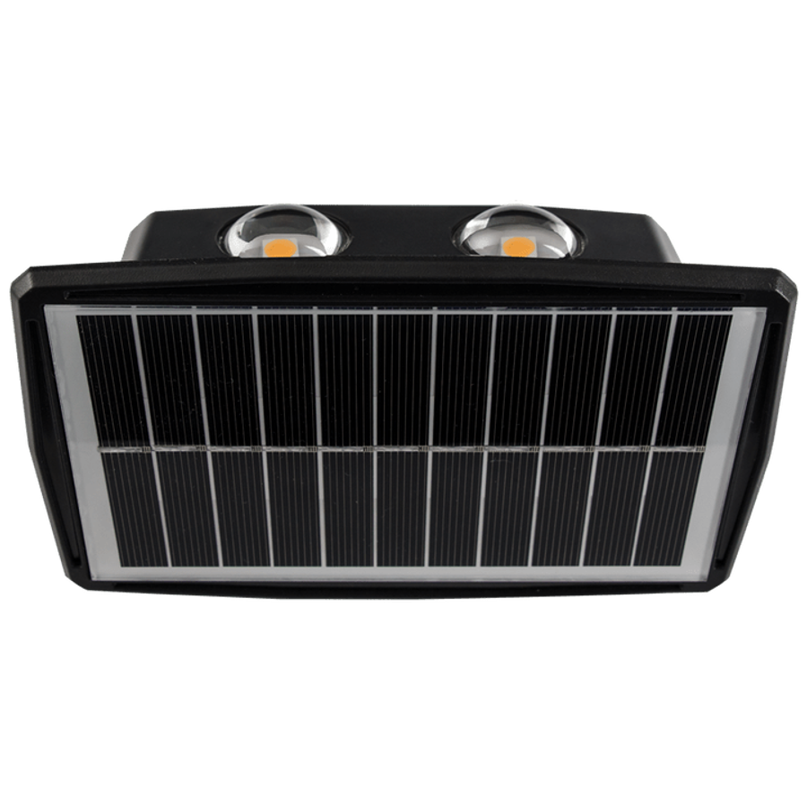 Black Solar Outdoor Wall Light - Up & Down Facing IP65