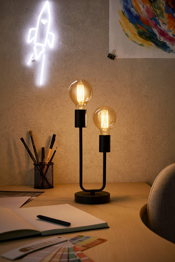 Hensel Matt Black Table Lamp