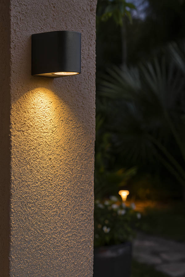 Matt Black LED Outdoor Wall Light IP65