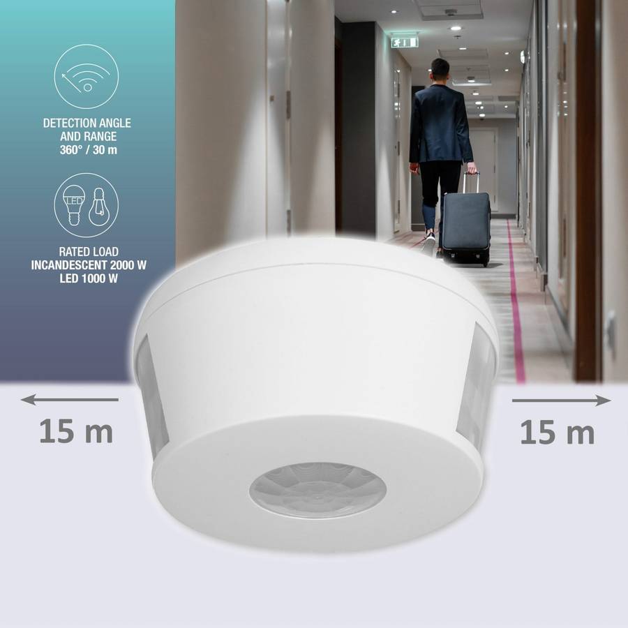 Corridor Motion Sensor  30m Range, Adjustable Timer