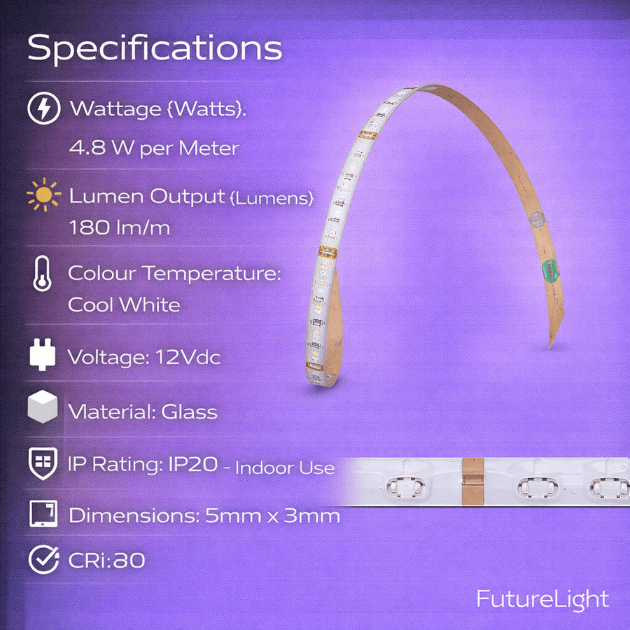 LED Striplight 12V / Sideview IP20 (5m)